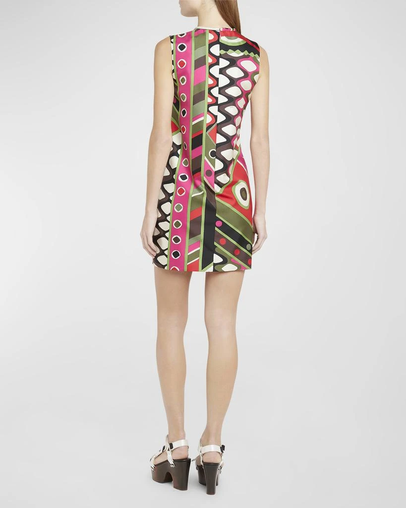 EMILIO PUCCI Abstract-Print Silk Sleeveless Mini Shift Dress 4