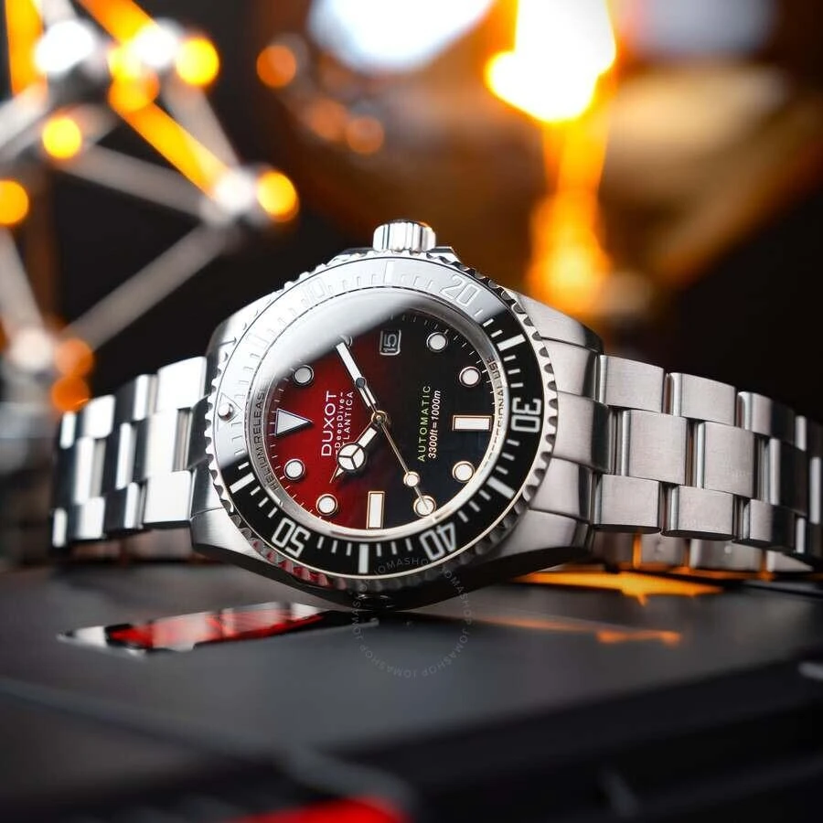 Duxot Atlantica Deep Dive Automatic Red Dial Men's Watch DX-2066-33 2