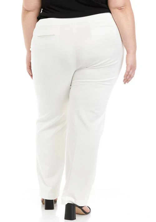 Anne Klein Klein Plus Size Cotton Double Weave Extended Tab Bowie Pants 2