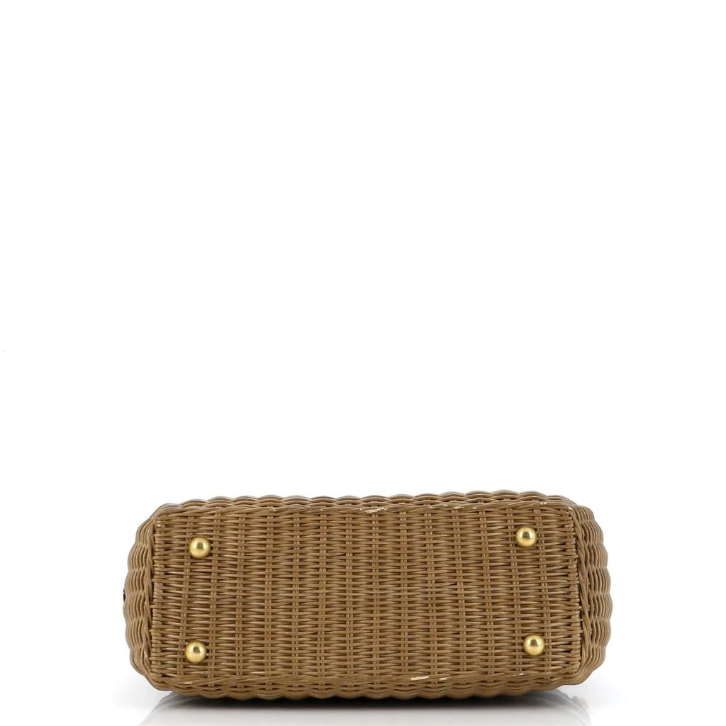 Dior Basket Bag Wicker and Oblique Canvas Large 4