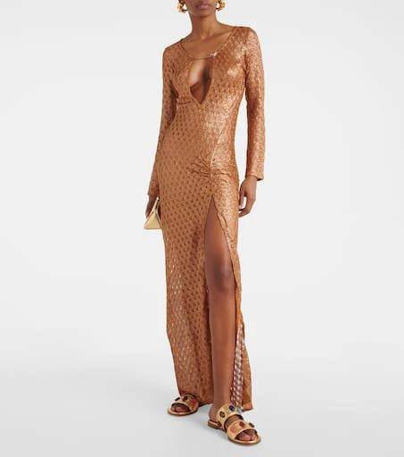 Gianvito Rossi Shanti embellished metallic leather sandals 2