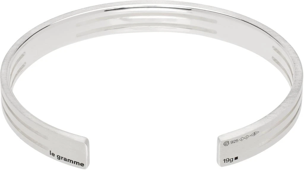 Le Gramme Silver Perforated Ribbon 'Le 19g' Bracelet 2