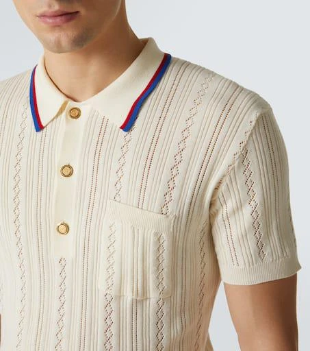 Valentino Cable-knit cotton polo sweater 5