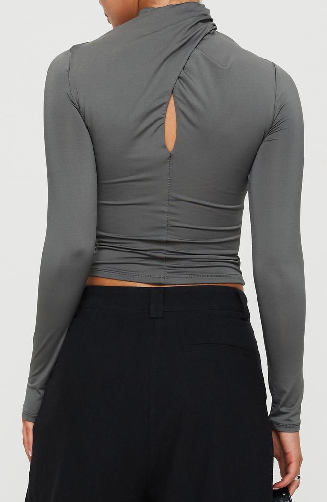 Princess Polly Ganz Crossover Neck Cutout Long Sleeve Top
