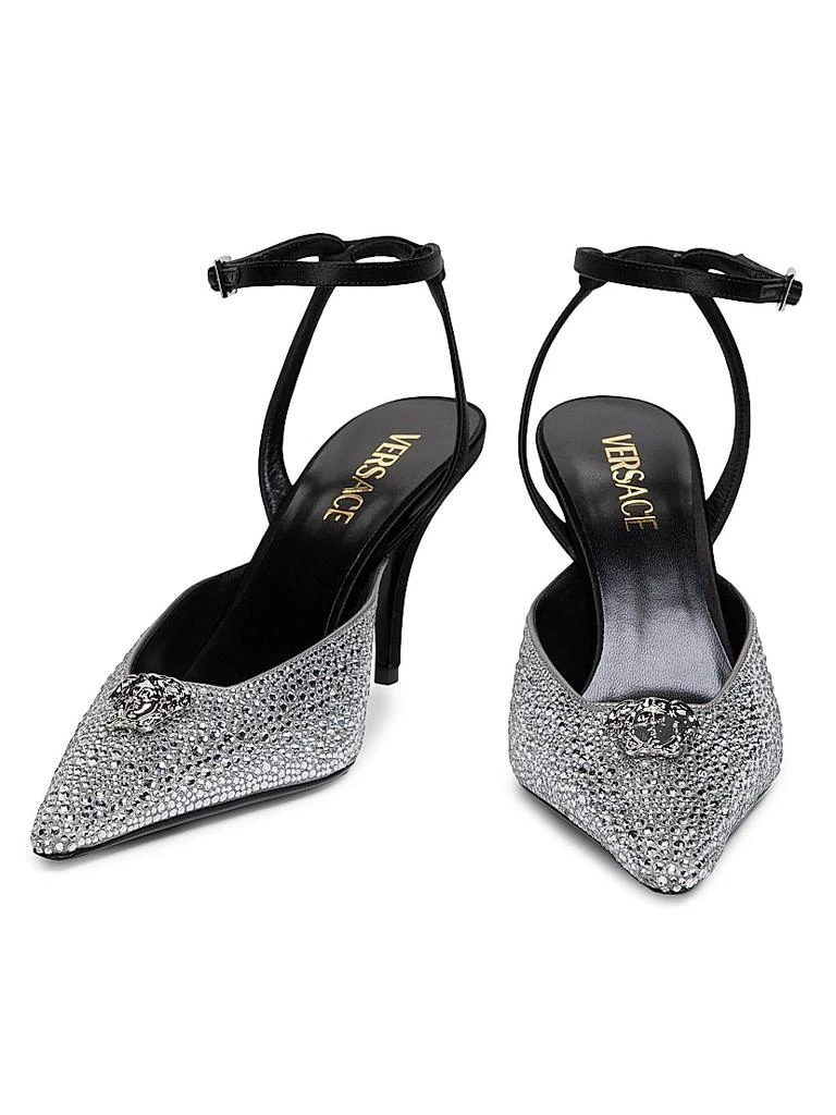 Versace Embellished Medusa 85MM Slingback Sandals 2
