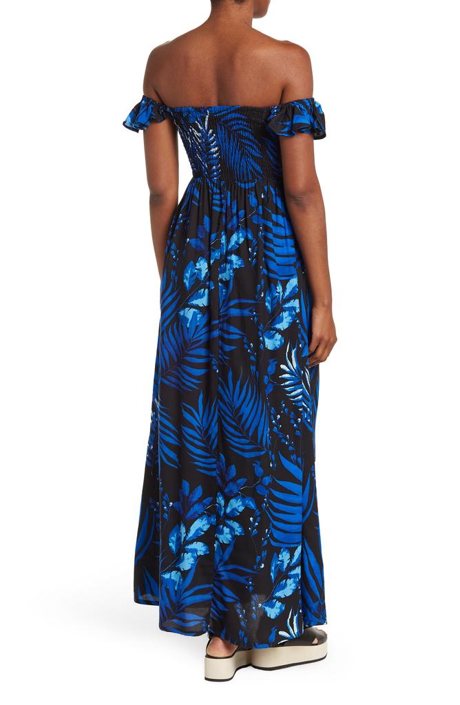 BOHO ME Smocked Off-the-Shoulder Maxi Swim Cover-Up