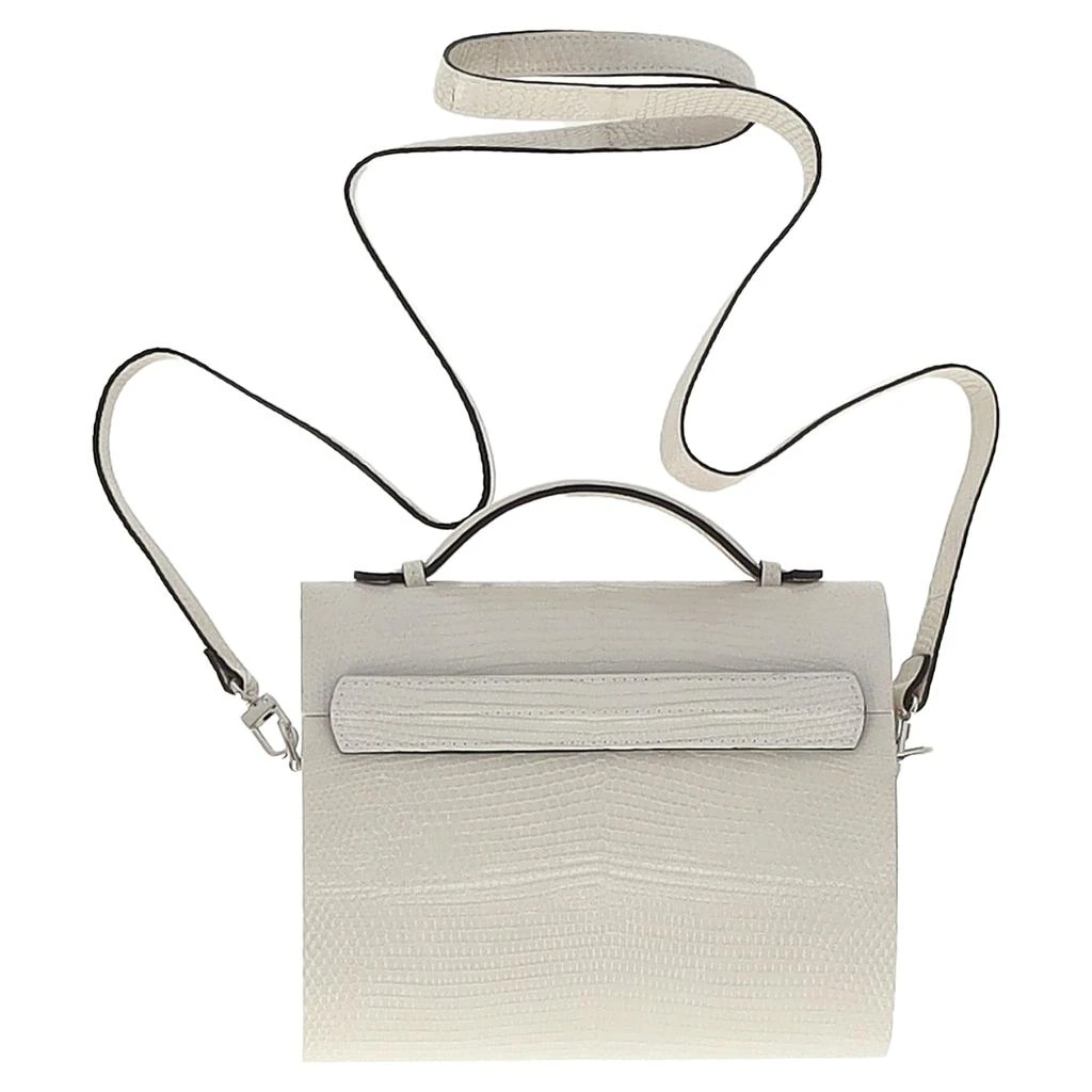 Hunting Season Top Handle Crossbody Bag in White Leather 4