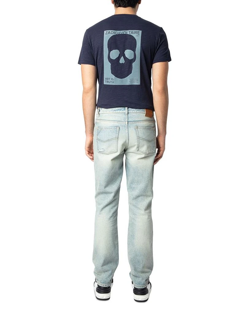 ZADIG & VOLTAIRE John Distressed Straight Fit Jeans in Light Blue 3