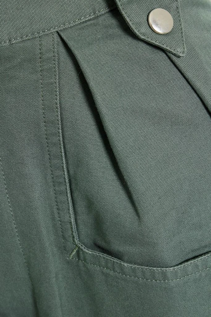 Isabel Marant Étoile Pulcie suede-trimmed cotton tapered pants 4