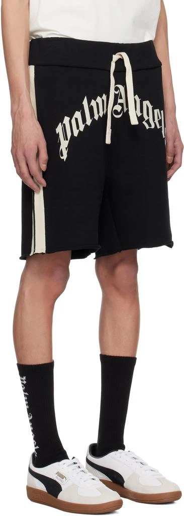 Palm Angels Black Curved Logo Track Shorts 2