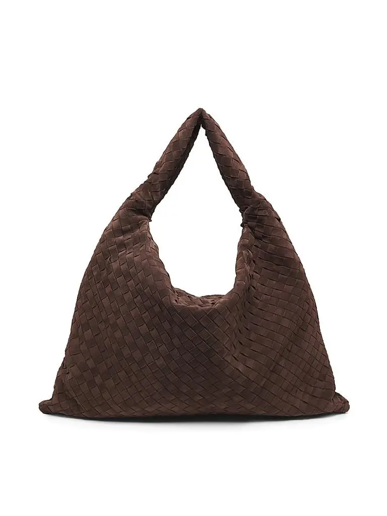Bottega Veneta Large Hop Intrecciato Suede Hobo Bag