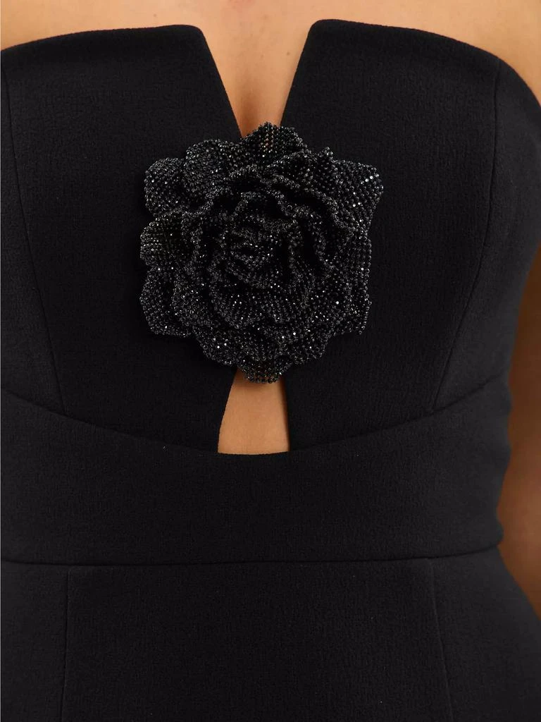 REBECCA VALLANCE Aubree Embellished Rosette Strapless Midi-Dress 6