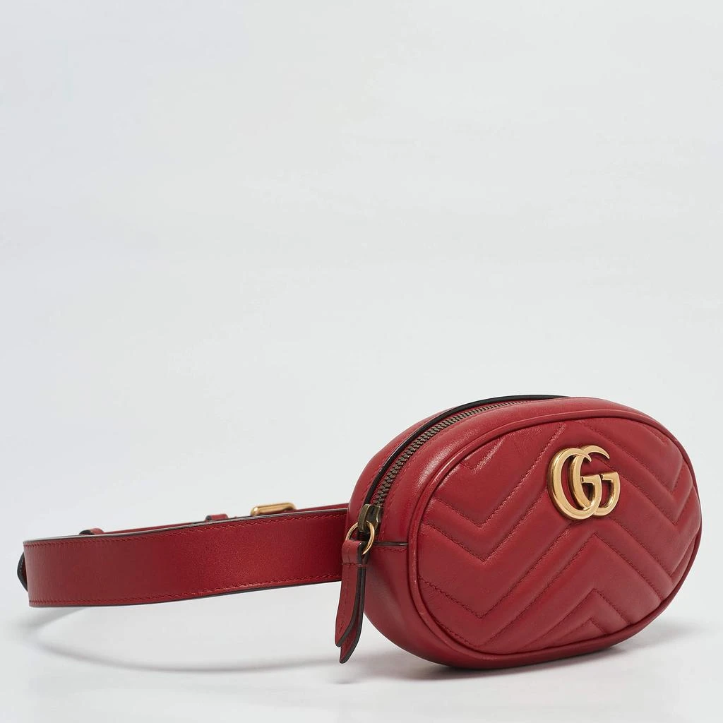 Gucci Gucci Red Matelasse Leather GG Marmont Belt Bag 3