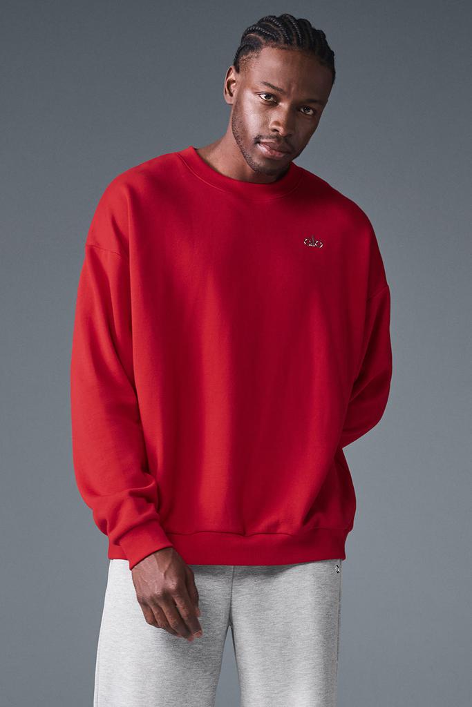 Alo Accolade Crew Neck Pullover - Bold Red - Hoodies - Compare