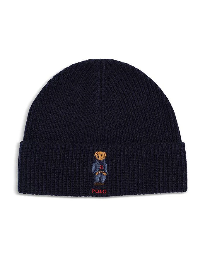 Ralph Lauren Solid Denim Bear Beanie 1