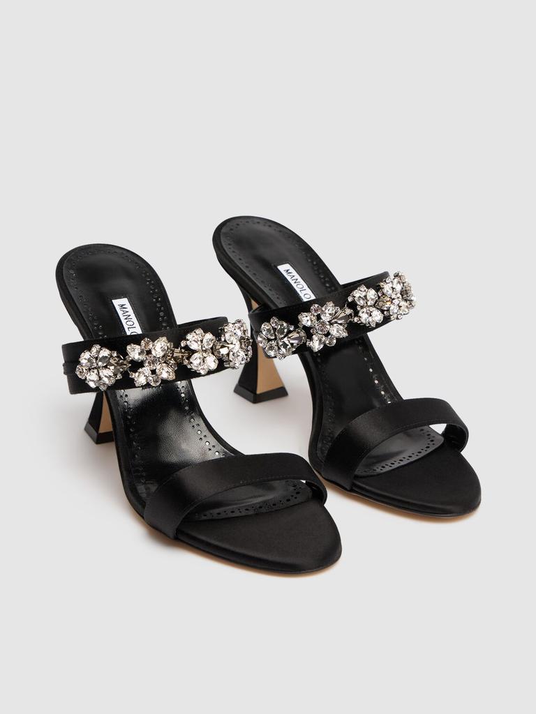 Manolo Blahnik◆PERSAN◆サテンサンダル 90mm Manolo Blahnik 90mm Persan Satin Sandals Black 36 - Sandals