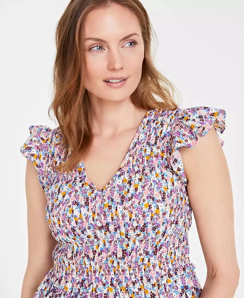 On 34th Women's Ruffle-Sleeve Printed Peplum Top, Created for Macy's 3