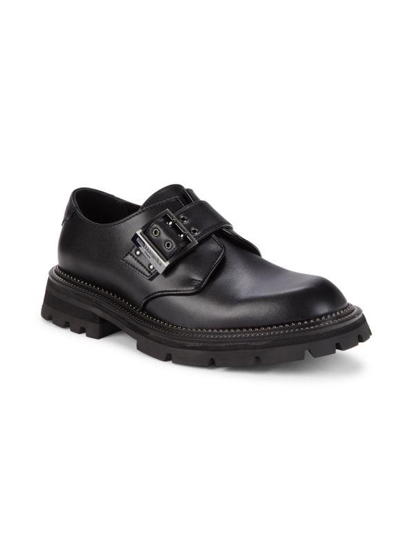 Karl Lagerfeld Paris Leather Buckle Flap Derbys - Business