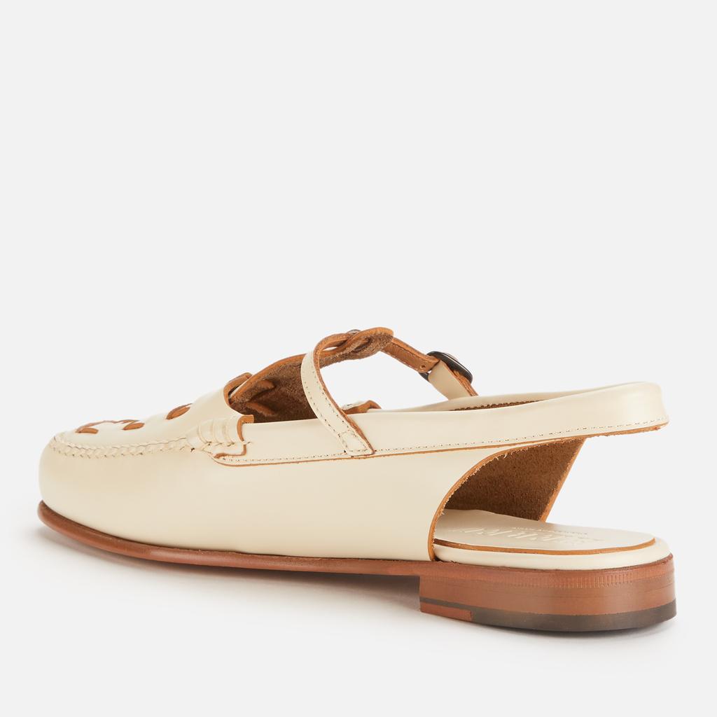 Hereu Hereu Women's Roqueta Leather T-Bar Slingback Flats - Custard