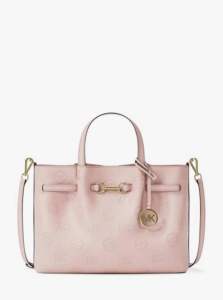 Michael Kors Outlet Carson Medium Logo Debossed Satchel