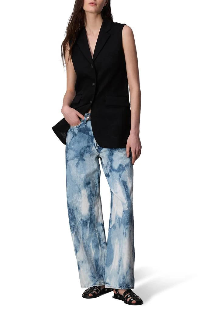Rag & Bone Logan Bleach Splatter Wide Leg Jeans 7