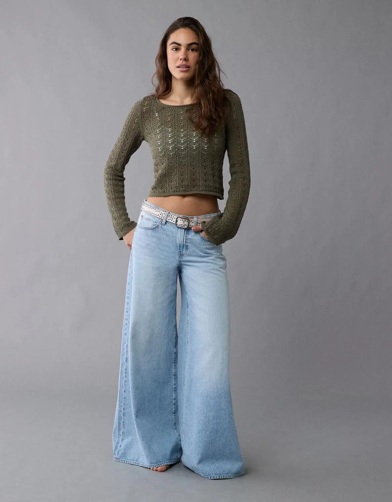 AE AE Lace-Up Back Crochet Sweater 5