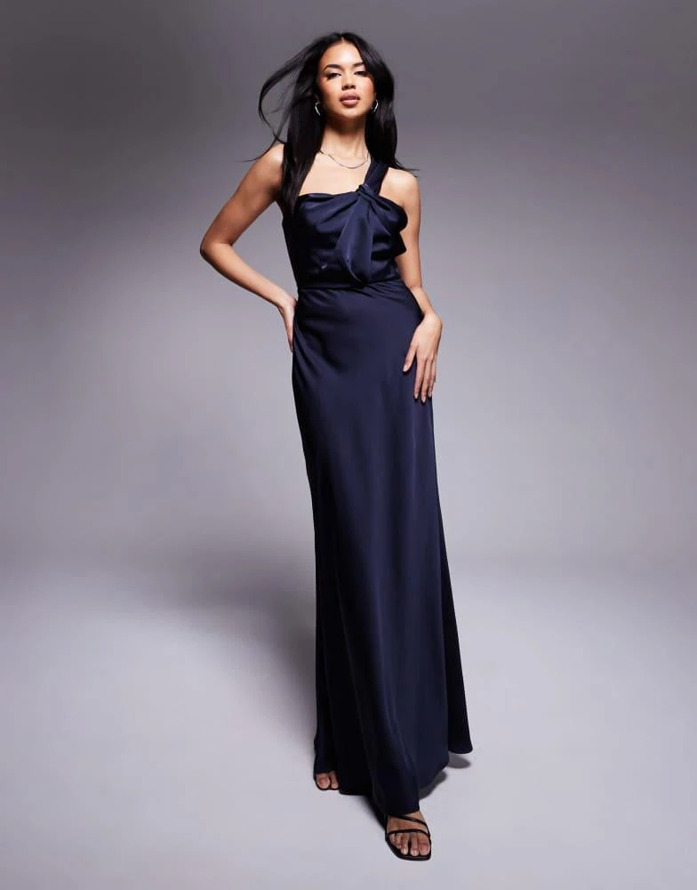 Jarlo asymmetric knot front maxi dress in navy  On Sale Now with Up to 50%  Off | Discover Exclusive Deals & Savings at BeyondStyle  Authentic Jarlo  Home|women with Limited-Time Discounts,