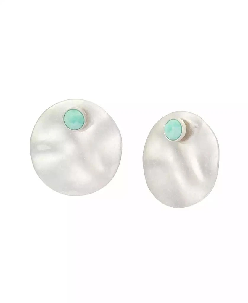 Robert Lee Morris Mother of Pearl Turquoise Disc Earring Jacket
