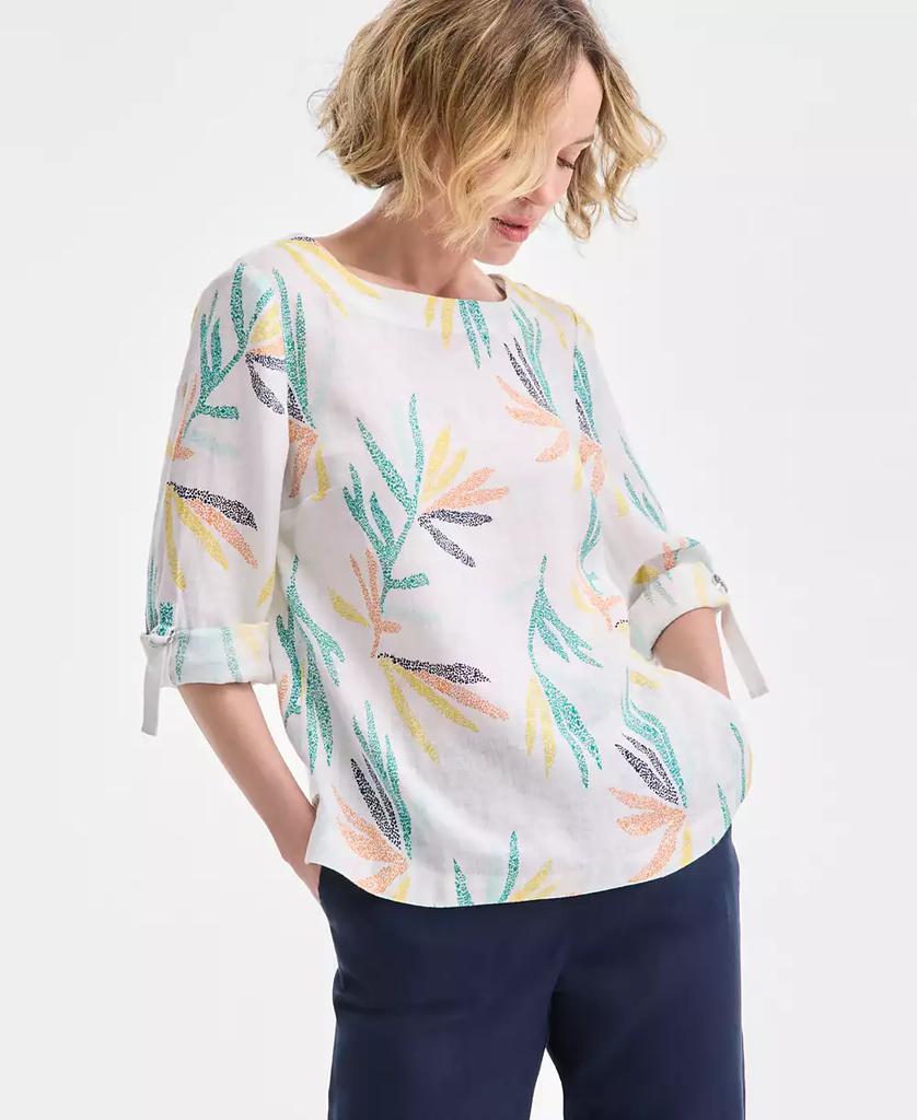 売れ筋商品|||チャータークラブ カットソー トップス レディース Plus Size 100% Linen Roll-Tab Shirt, Exclusively at Macy's Flax Charter Club Plus Size 100% Linen Roll-Tab Shirt