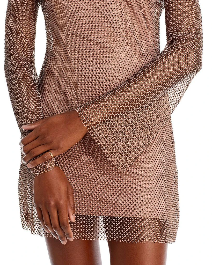 L*Space L*Dancing Queen Crystal Embellished Mesh Mini Dress Swim Cover-Up 6