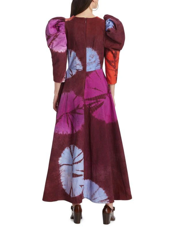 Busayo Dami Hand-Dyed Puff-Sleeve Maxi Dress 2