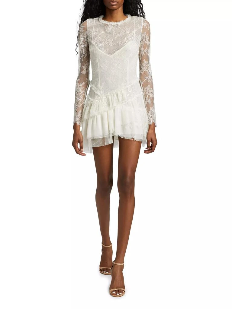 LOVESHACKFANCY Amberleigh Lace Ruffle Minidress 2