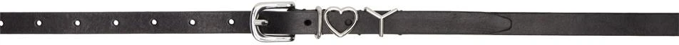 Y/Project Black Skinny Y Heart Belt 1