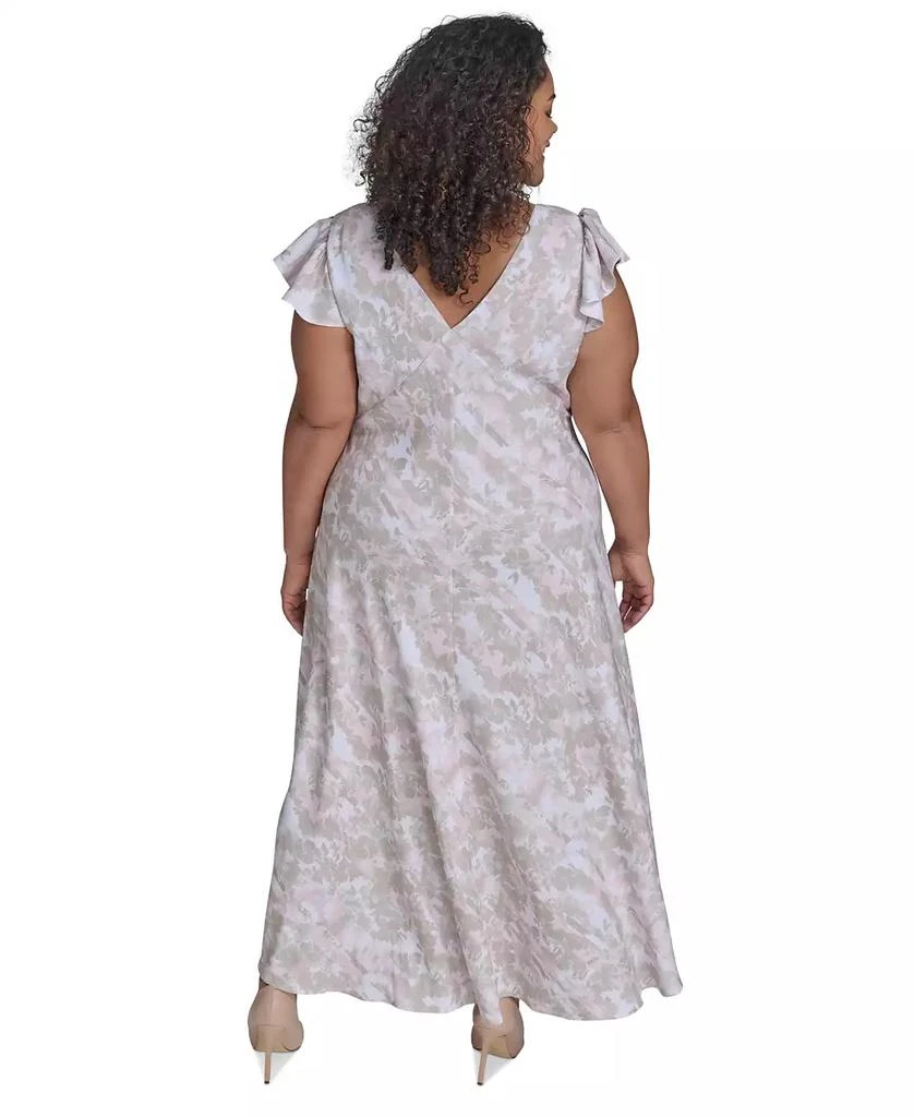 floral maxi flowy dress FRNCH Andaman Blue Multi Floral Cotton Silk Maxi Dress