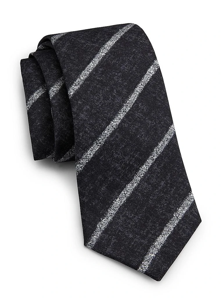 Kiton Melange Stripe Silk Tie