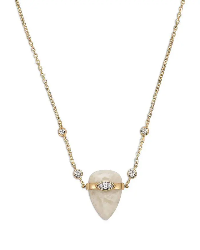 Ettika Jewelry Solstice Pavé & Stone Pendant Necklace, 14-17"