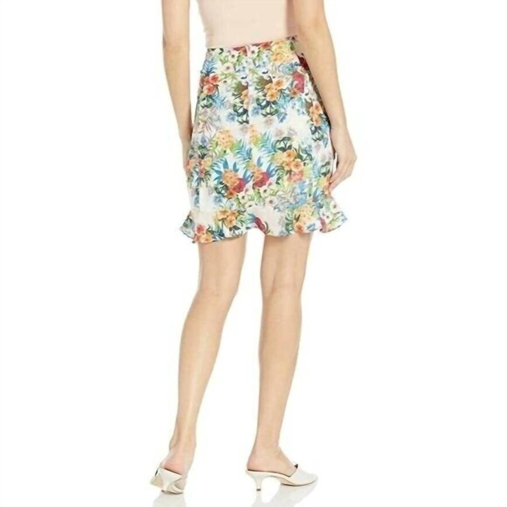 Nicole Miller Nicole Miller - Floral Print Casual Ruffles Mini Skirt