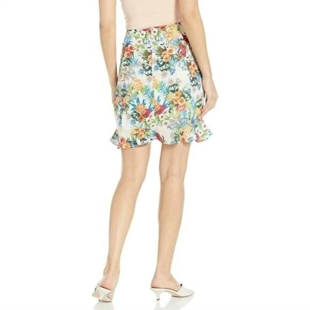 Nicole Miller Nicole Miller - Floral Print Casual Ruffles Mini Skirt 2