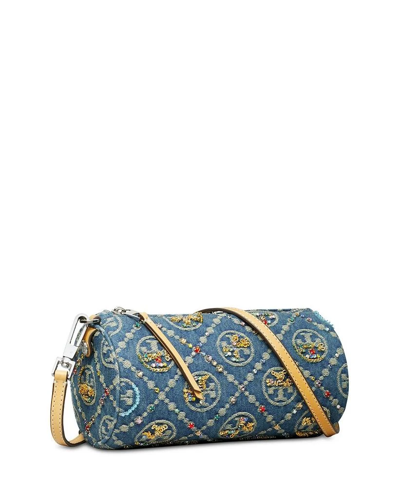Tory Burch T Monogram Embellished Denim Cylinder Bag  3