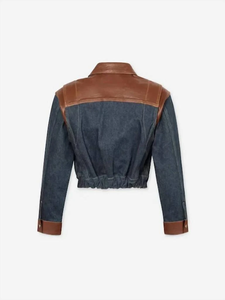FRAME Atelier Denim Leather Bomber Jacker In Arlow 2