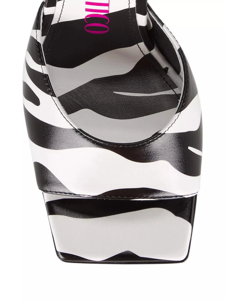 The Attico Devon 115MM Zebra-Print Leather Mules 4