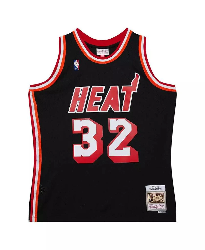 Mitchell & Ness Men's Harold Miner Black Miami Heat 1992/93 Hardwood Classics Swingman Throwback Jersey 2