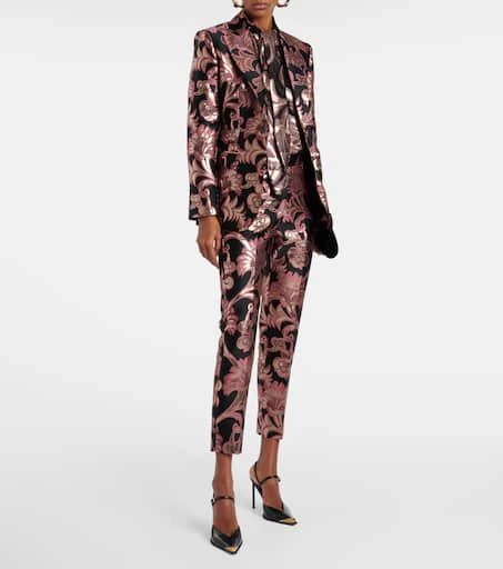 ETRO Floral jacquard suit pants 2