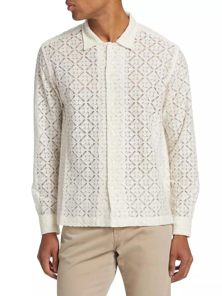 Bode Tile Lace Button-Front Shirt 3