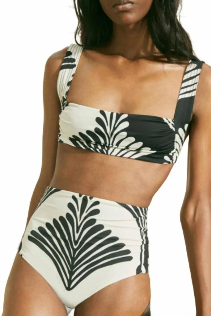 JOHANNA ORTIZ Turkana Bikini Top In Fans Black Ecru 5