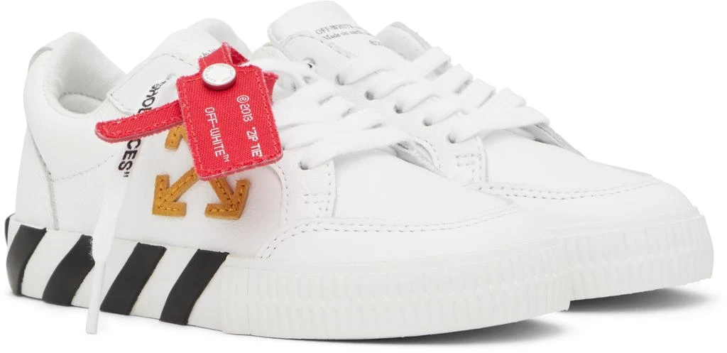 Off-White Kids White Vulcanized Leather Sneakers 4