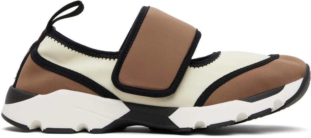 Marni White 
Brown Lyrca Mary Jane Running Sneakers