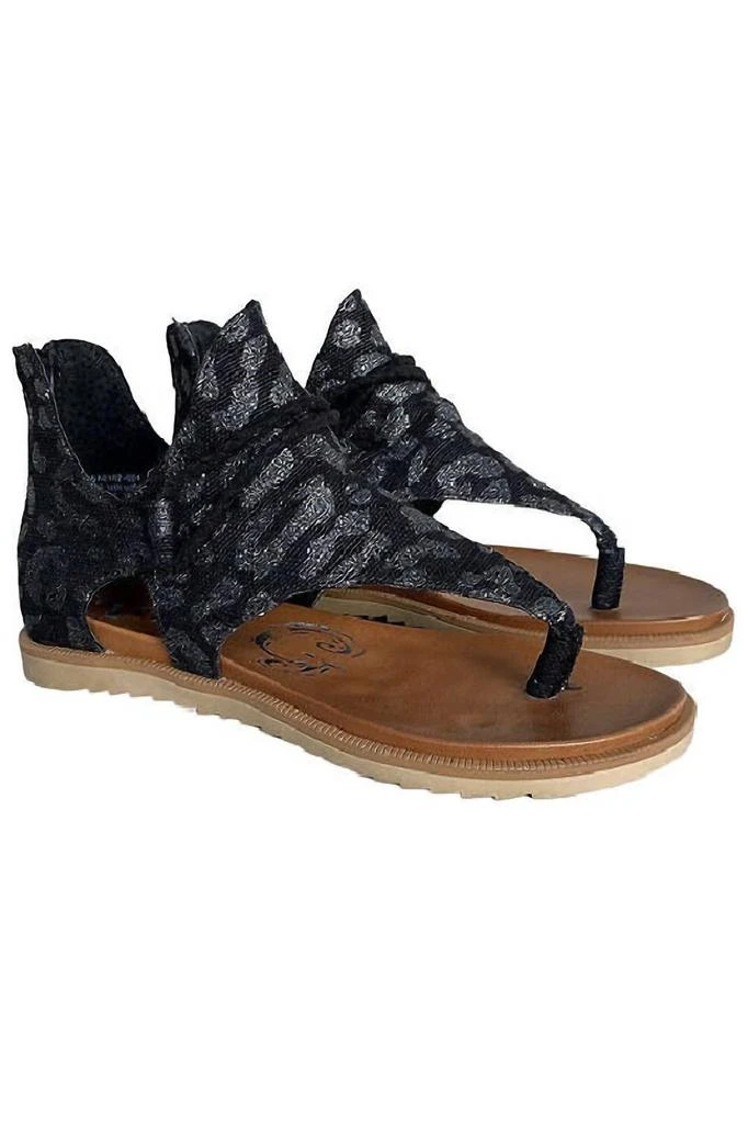 Very G Women's Leopard Corey Sandals In Black 1