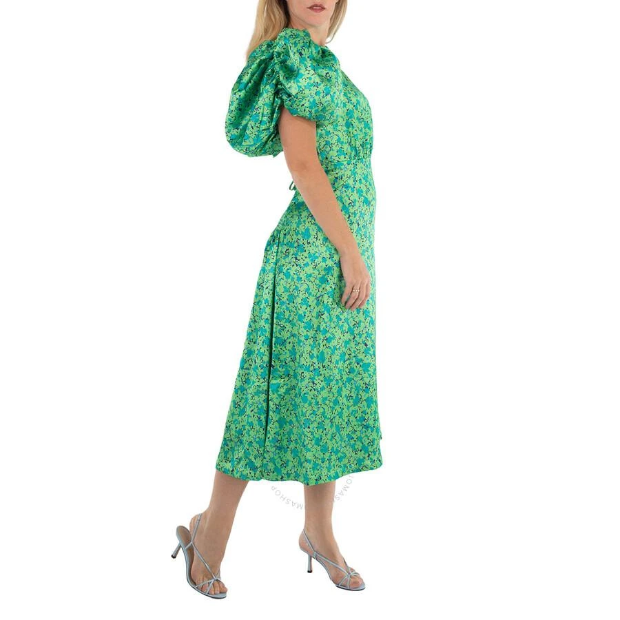 ROTATE Birger Christensen Midi Dress With Multicolor Floral Print And Puffed Sleeve 3