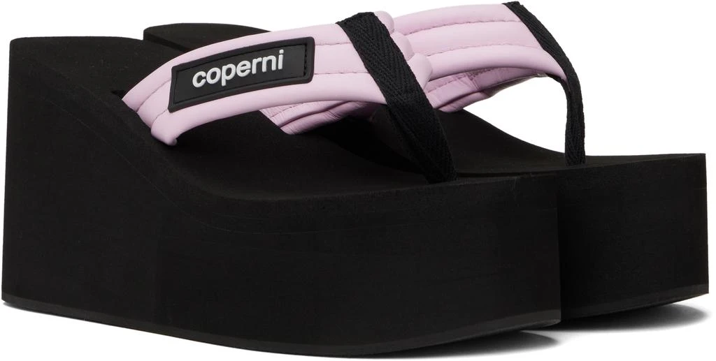COPERNI Black & Pink Branded Wedge Sandals 4